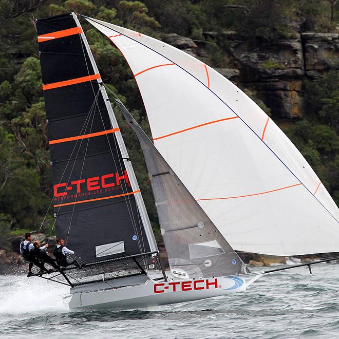 Alex Vallings drives C-Tech ard down the second run to Obelisk. - 2017 JJ Giltinan Championship © 18footers.com